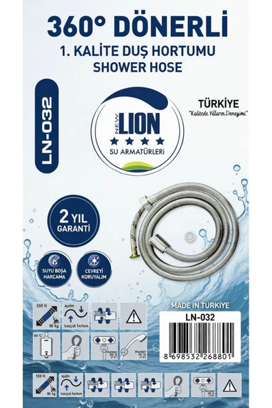 Lion Duş Spirali 1. Kalite Uzun Diş Komple Krom Kaplı ürün görseli 1