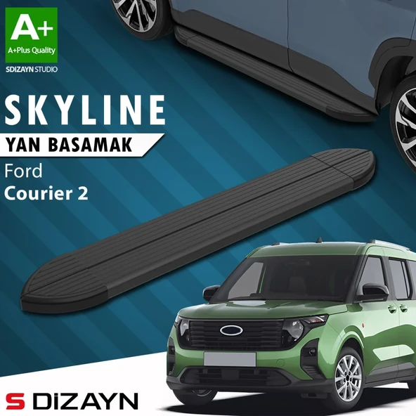 S-Dizayn Ford Courier 2 Skyline Siyah Yan Basamak 183 Cm 2023 Üzeri A+ Kalite ürün görseli 1