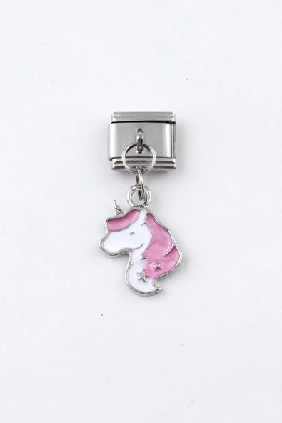 Sortie Aksesuar Mineli Unicorn Figürlü Paslanmaz Çelik İtalyan Charm Bileklik Kişiselleştirme Eki Link ürün görseli 1