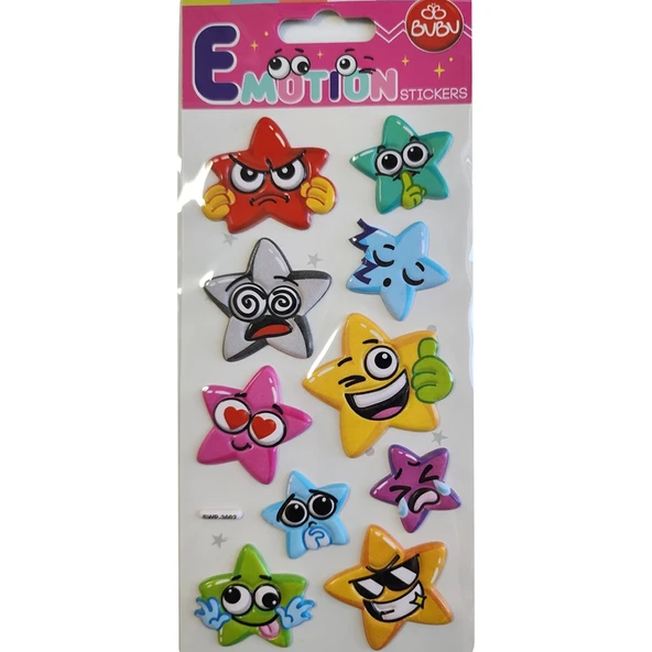 Bu-Bu Emotions Puffy Sticker Yıldızlar 9x21 SWP-3002 ürün görseli 1