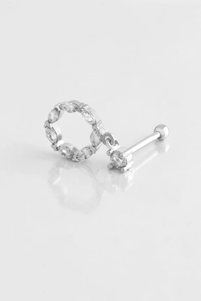 Sortie Aksesuar Baget Taşlı Daire Figürlü Zirkon Taşlı Tragus Küpe Piercing 028 ürün görseli 1