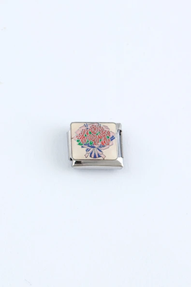 Sortie Aksesuar Demet Çiçek Figürlü Paslanmaz Çelik Italyan Charm Bileklik Kişiselleştirme Eki Link ürün görseli 1