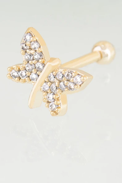 Sortie Aksesuar Kelebek Figürlü Zirkon Taşlı Tragus Küpe Piercing 004 ürün görseli 1