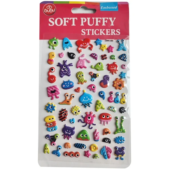 Bu-Bu Soft Puffy Sticker Monster 10,9x20,5 SWP-1008A ürün görseli 1