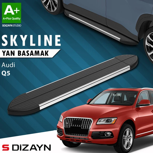 S-Dizayn Audi Q5 Skyline Krom Yan Basamak 183 Cm 2008-2016 A+ Kalite ürün görseli 1