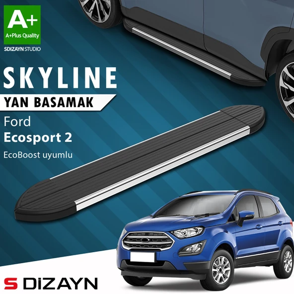 S-Dizayn Ford EcoSport 2 Ecoboost EcoBoost 1.0 Skyline Krom Yan Basamak 173 Cm 2012-2022 A+ Kalite ürün görseli 1