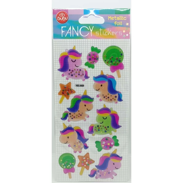Bu-Bu Damla Sticker Unicorn Metalik 9x20 PUS-8408 ürün görseli 1