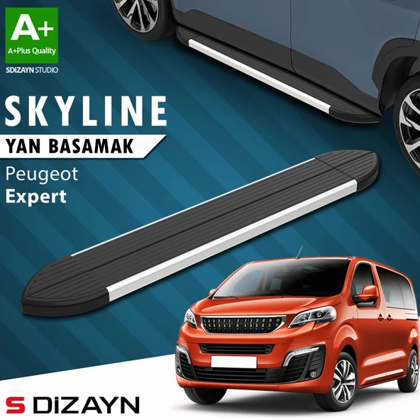 S-Dizayn Peugeot Expert 3 Kısa Şase Skyline Aluminyum Yan Basamak 213 Cm 2016 Üzeri A+ Kalite ürün görseli 1