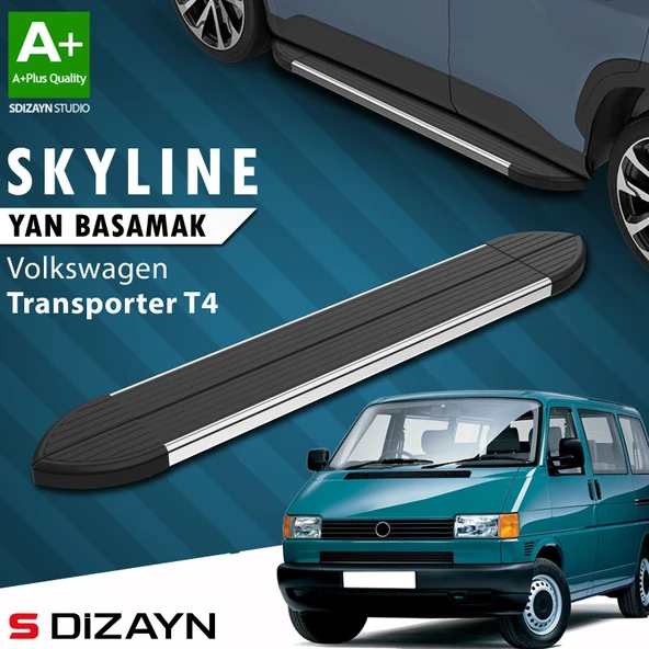S-Dizayn VW Transporter T4 Kısa Şase Skyline Krom Yan Basamak 213 Cm 1995-2003 A+ Kalite ürün görseli 1