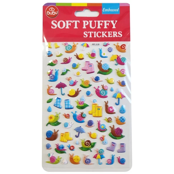 Bu-Bu Soft Puffy Sticker Cute Snail 10,9x20,5 SWP-1010B ürün görseli 1