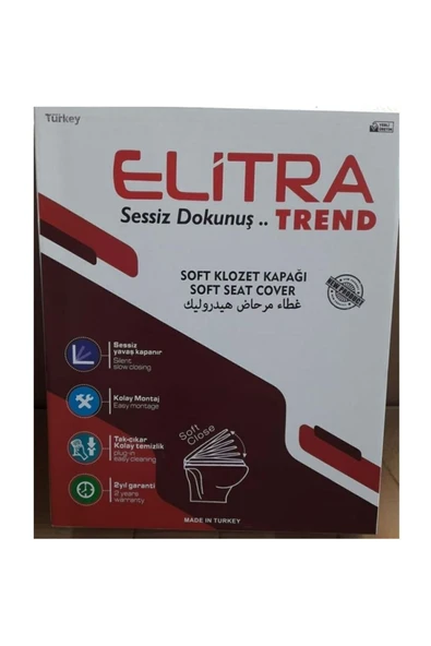 Elitra Trend Sessiz Yavaş Kapanan Amortisörlü Klozet Kapağı ürün görseli 1