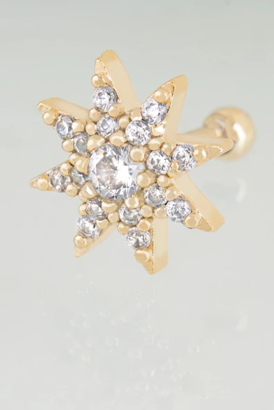 Sortie Aksesuar Yıldız Figürlü Zirkon Taşlı Tragus Küpe Piercing 005 ürün görseli 1