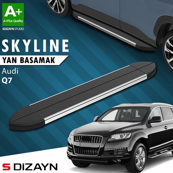 S-Dizayn Audi Q7 Skyline Krom Yan Basamak 213 Cm 2005-2015 A+ Kalite ürün görseli 1