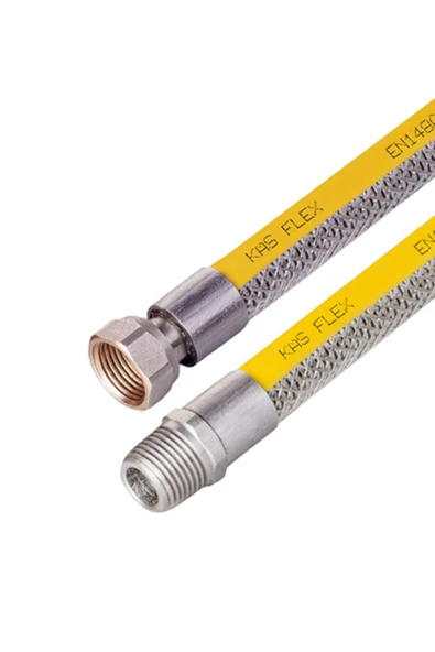 KAS Örgülü Doğalgaz Bağlantı Ocak Flexi 1/2"-1/2" 125 Cm ürün görseli 1