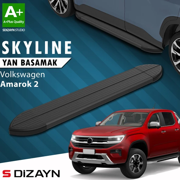 S-Dizayn VW Amarok 2 Skyline Siyah Yan Basamak 203 Cm 2023 Üzeri A+ Kalite ürün görseli 1