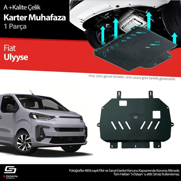 S-Dizayn Fiat Ulysse Çelik Karter Muhafaza Koruma 2022 Üzeri A+ Kalite ürün görseli 1
