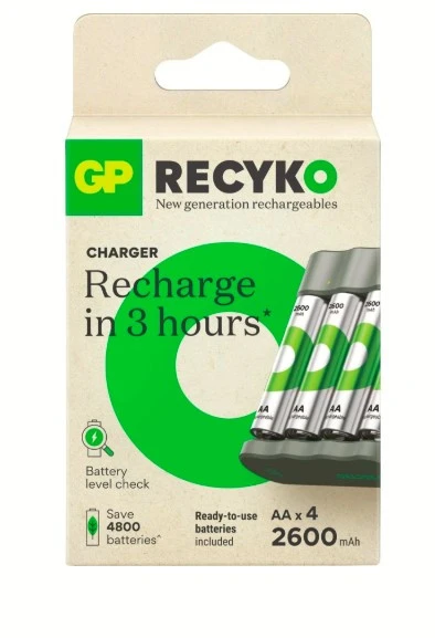 GP B441 USB Pil Şarj Cihazı 4 Adet 2600 AA Kalem Pilli Set ürün görseli 1