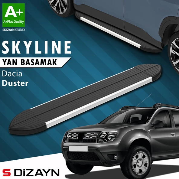 S-Dizayn Dacia Duster Skyline Aluminyum Yan Basamak 173 Cm 2009-2018 A+ Kalite ürün görseli 1