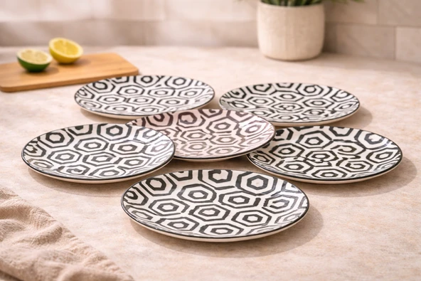 İmroz Anahtar 6 lı Pasta Tabağı 19 cm. ürün görseli 1