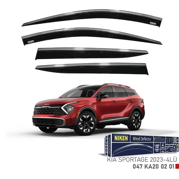 Niken Kia Sportage Cam Rüzgarlığı Kromlu 4'Lü 2023+ Sonrası ürün görseli 1
