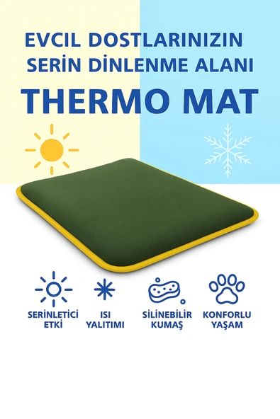 PUGALO Thermo Mat Hem Soğuk Hem Sıcak Kullanılabilen 2si1 arada Kedi & Köpek Minderi ürün görseli 1