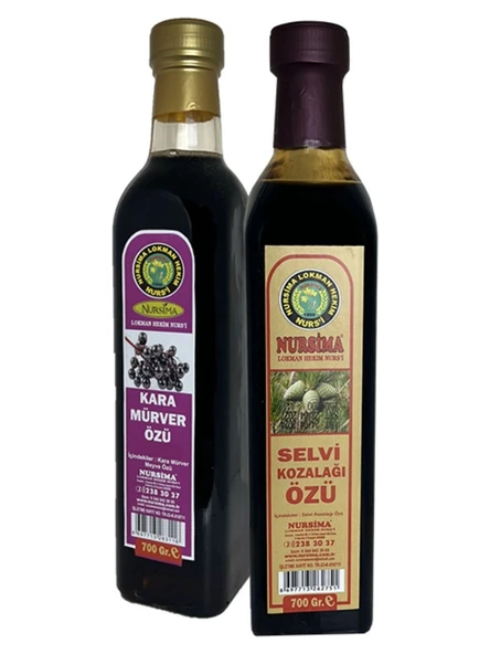 Nursima Kara Mürver Özü 700 ml ve Selvi Kozalağı Özü 700 ml Seti ürün görseli 1