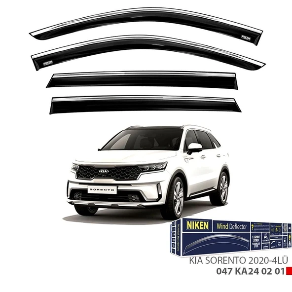 Niken Kia Sorento Cam Rüzgarlığı Kromlu 4'Lü 2020+ Sonrası ürün görseli 1