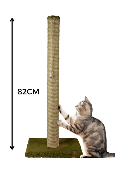 PUGALO 82cm Lüx Tırmalama Tahtası Catnipli Jüt Tırmalama Yeşil Minder Yüzey ürün görseli 1
