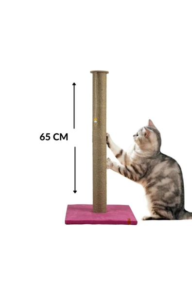 PUGALO 65 Cm Büyük Kedi Tırmalam Tahtası Catnipli Uzun Tırmalama Tahtası Pembe ürün görseli 1