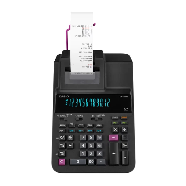 Casio DR-120R II-BK Şeritli Hesap Makinesi 12 Hane – Yazıcı, Muhasebe Ofis Tipi ürün görseli 1