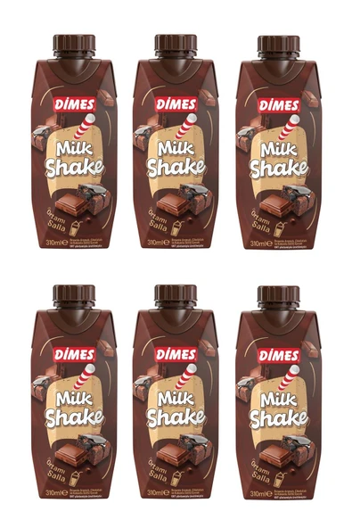 Dimes Milkshake Brownie Aromalı Çikolatalı Ve Kakaolu 310 Ml X 6 Adet ürün görseli 1