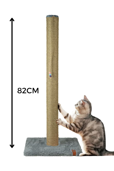 PUGALO 82cm Lüx Tırmalama Tahtası Catnipli Jüt Tırmalama Gri Minder Yüzey ürün görseli 1