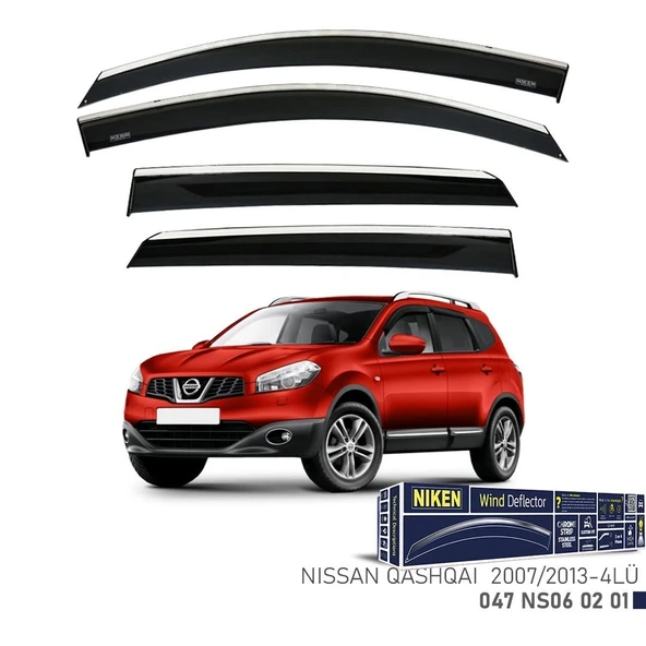 Niken Nissan Qashqai Cam Rüzgarlığı Kromlu 2007-2013 4'Lü ürün görseli 1