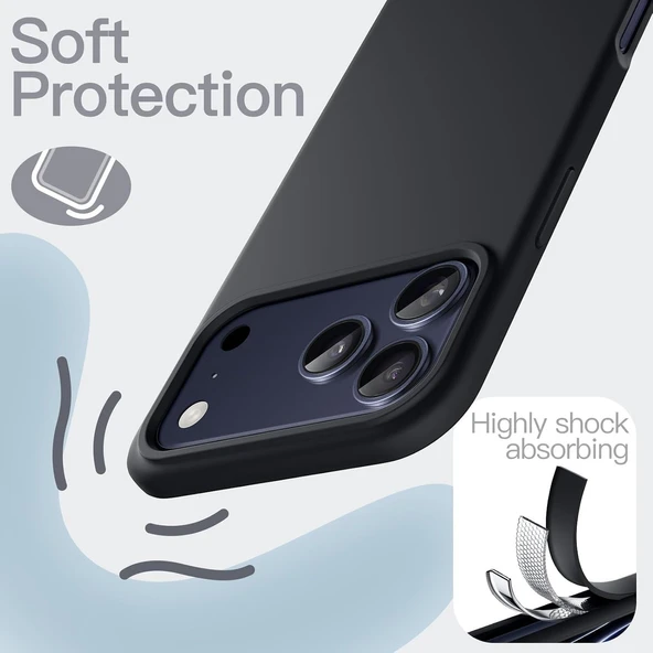 Abatech iPhone 17 Pro Max Siyah Lansman Kılıf - Resim 4