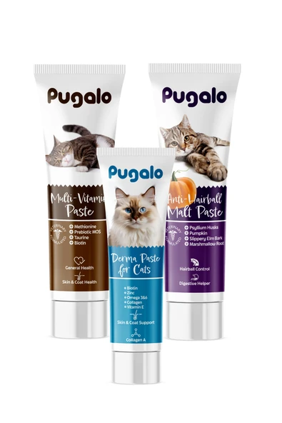 PUGALO KEDİ 3'LÜ BAKIM PASTE PAKETİ ürün görseli 1