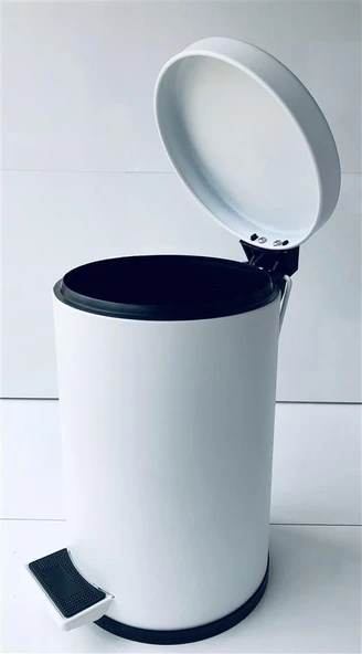 LİDER 5LT PEDALLI ÇÖP KOVASI-BEYAZ - Resim 2