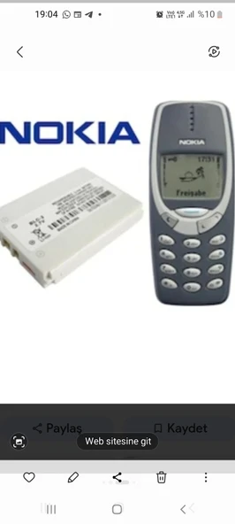 Nokia 3310 3315 3330 3410 3510 3510i uyumlu batarya ürün görseli 1