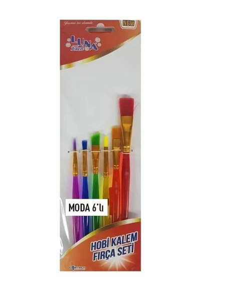 Ennalbur Luna Moda Hobi Kalem Fırça Seti 6 Parça ürün görseli 1