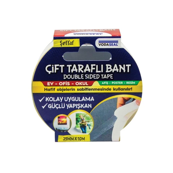 Vodaseal Çift Taraflı Filmik Bant 25 mm 10 Metre ürün görseli 1