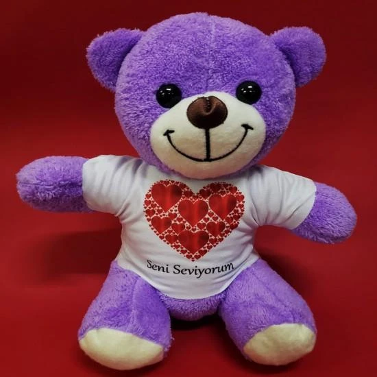 Seni Seviyorum Baskılı Tişörtlü Peluş Ayıcık ürün görseli 1