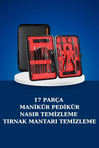 17 Parça Manikür Seti Taşınabilir Özel Çantalı El ve Ayak Bakımı Tırnak Batığı Temizleme ürün görseli 1