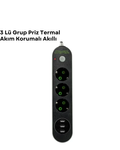 3 Usb Portlu Üçlü Priz Cxe103 ürün görseli 1
