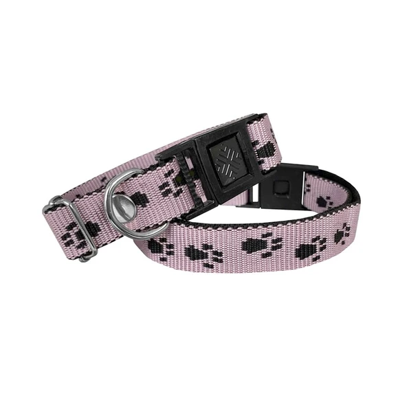 Köpek Tasması Patili Dokuma 2 cm - Min: 30 cm - Max: 50 cm Açık Pembe ürün görseli 1