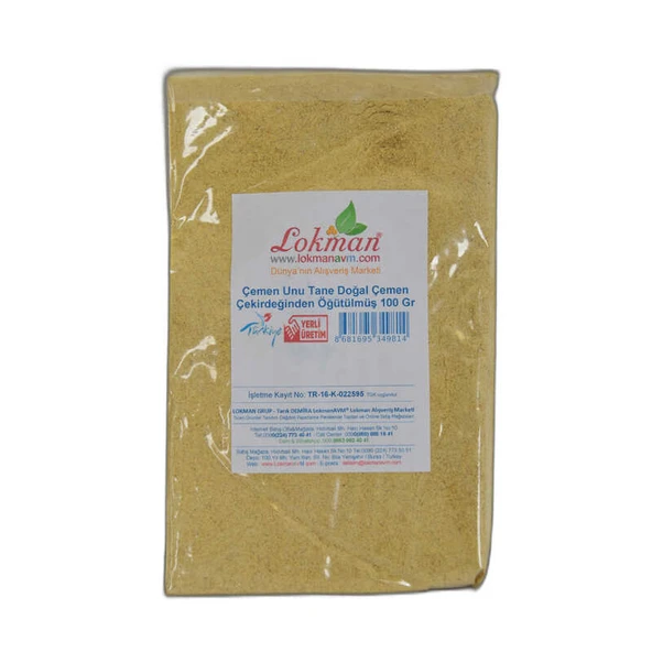 Çemen Unu Tane Doğal Çemen Çekirdeğinden Öğütülmüş 100 Gr Paket ürün görseli 1