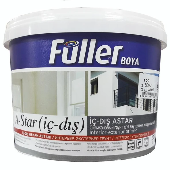 Füller A-Star İç Dış Cephe Astar 3,5 Kg Beyaz ürün görseli 1