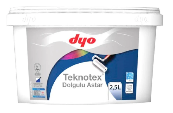 Dyo Teknotex Dolgulu Dış Cephe Astarı 2,5 Litre Beyaz ürün görseli 1