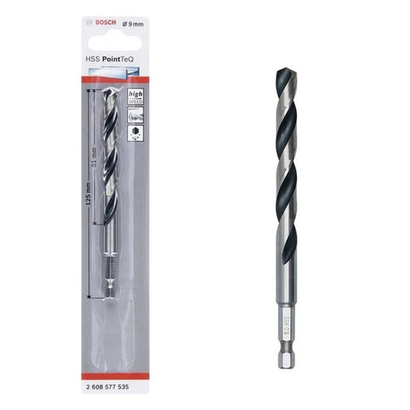 Bosch Pointteq Altıgen Şaftlı Hss Matkap Ucu 9 mm ürün görseli 1