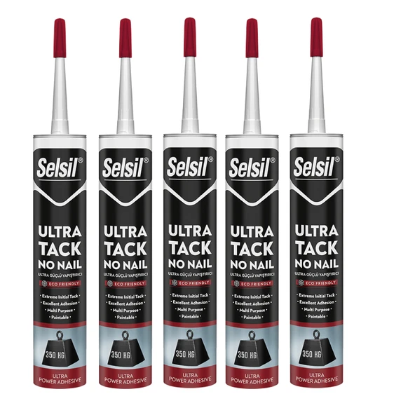 SELSİL ULTRA TUCK 290 ML 5 ADET  Hibrit Güçlü Montaj Yapıştırıcı - Kokusuz, UV ve Hava Koşullarına Dayanıklı, 290 ml ürün görseli 1