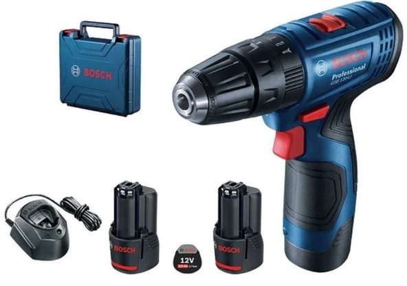 BOSCH GSB 120-LI Profesyonel 12 Volt 2,0 Ah Çift Akülü Darbeli Delme Vidalama ürün görseli 1