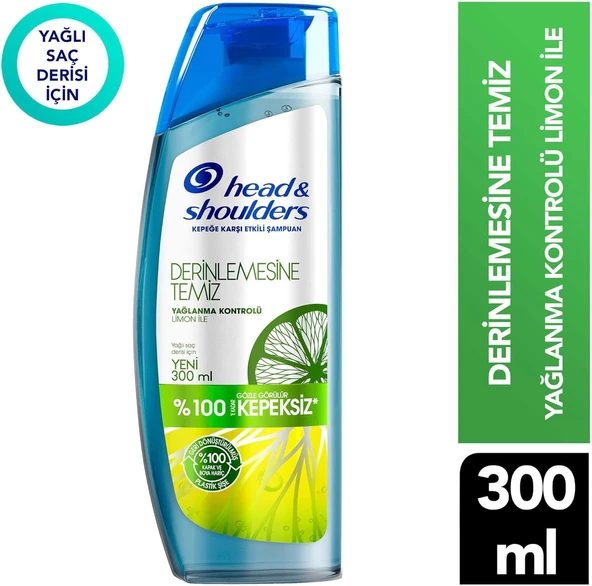 Head&Shoulders Derinlemesine Temiz Şampuan Yağlanma Kontrolü Limon 300 ml ürün görseli 1